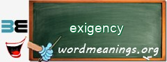 WordMeaning blackboard for exigency